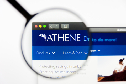 Athene Annuity and Life Company logo under a magnifying glass